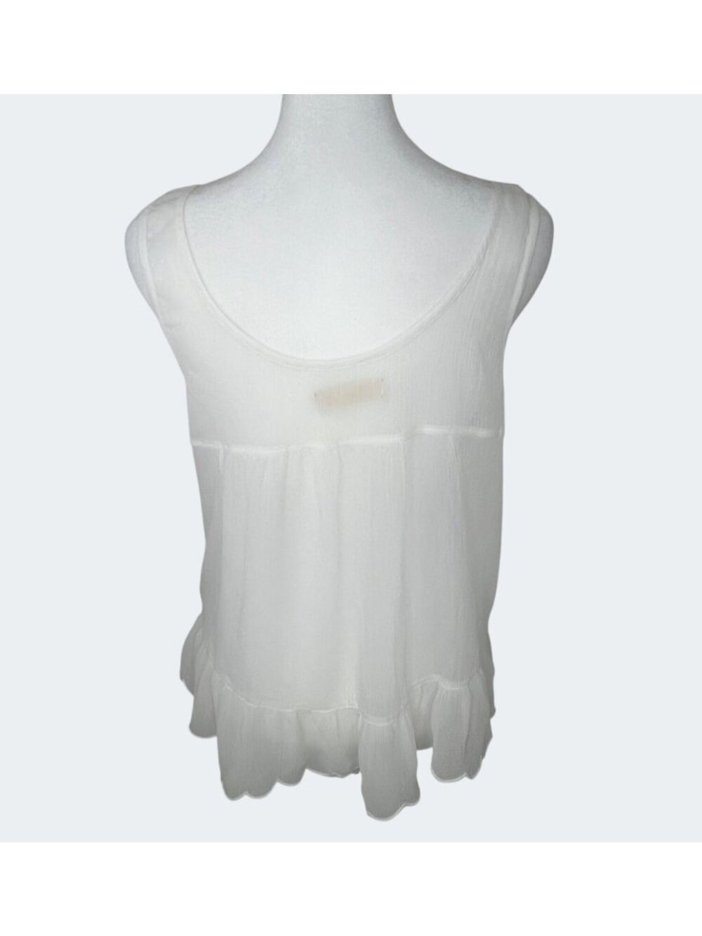 Hollister White Sleeveless Flowy Embroidered Tank Top Medium Scoop Neck - Picture 3 of 13